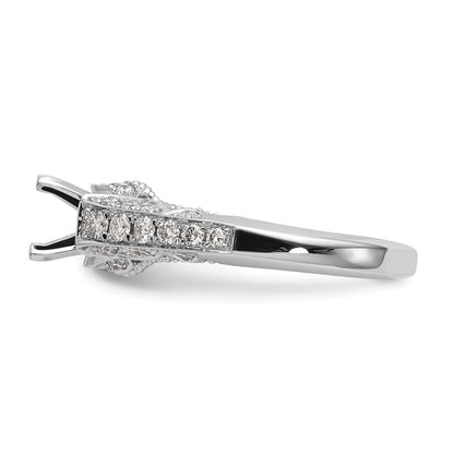 0.62ct. CZ Solid Real 14K White Gold Peg Set Engagement Ring