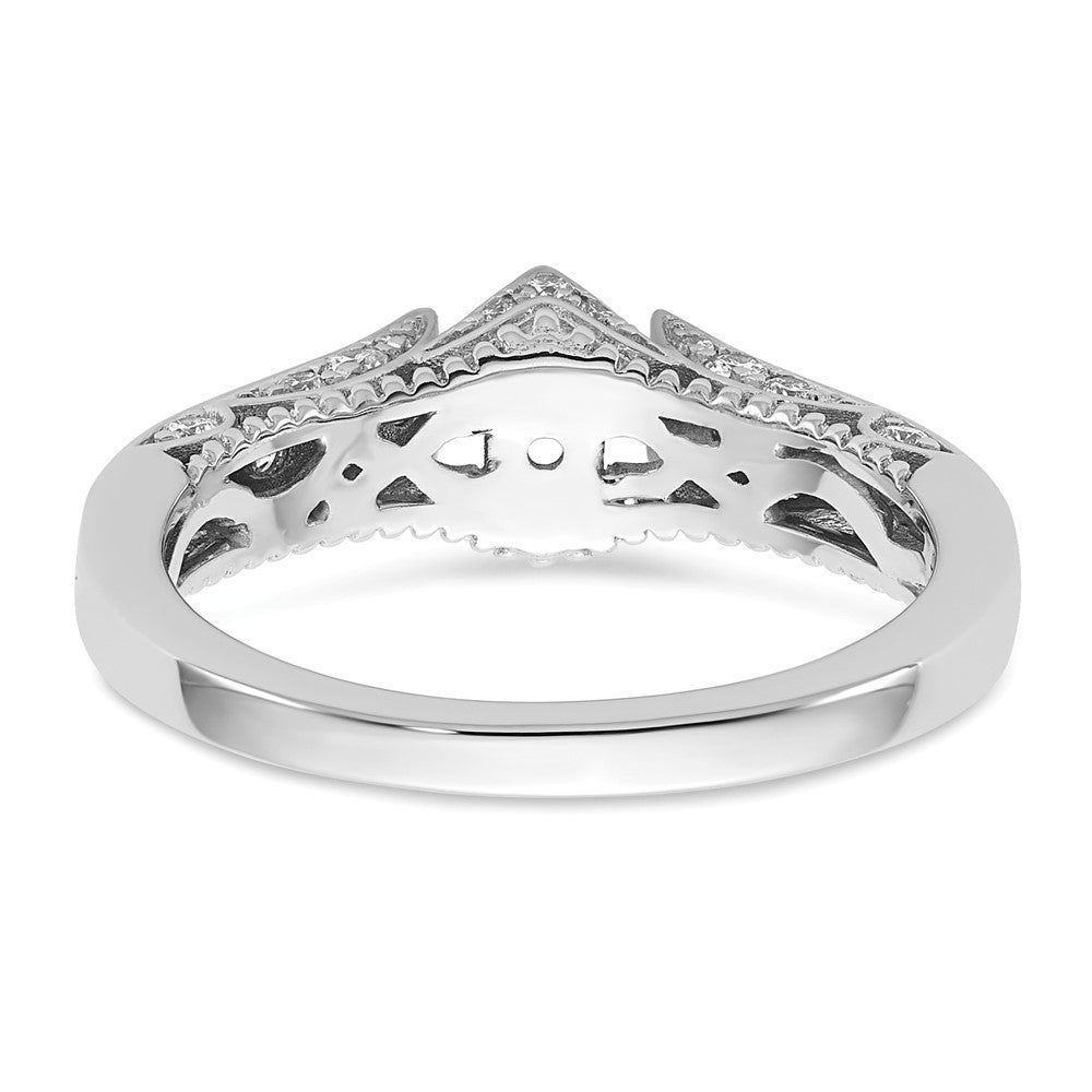 0.62ct. CZ Solid Real 14K White Gold Peg Set Engagement Ring