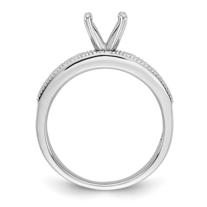14K White Gold Peg Set 1/10 Carat Diamond Semi Mount Engagement Ring