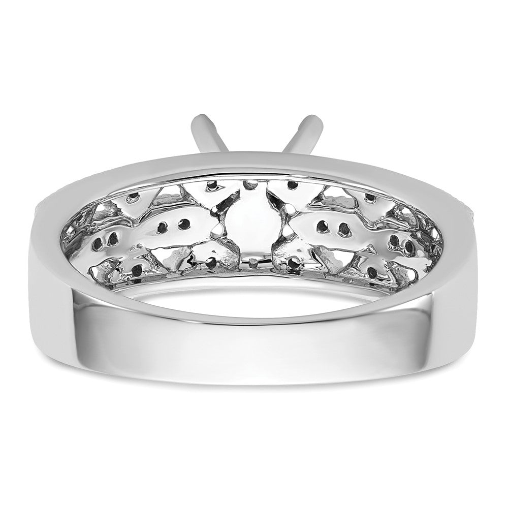 14K White Gold Peg Set 1/10 Carat Diamond Semi Mount Engagement Ring