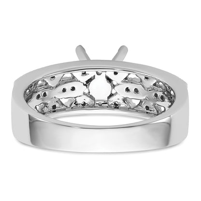 14K White Gold Peg Set 1/10 Carat Diamond Semi Mount Engagement Ring
