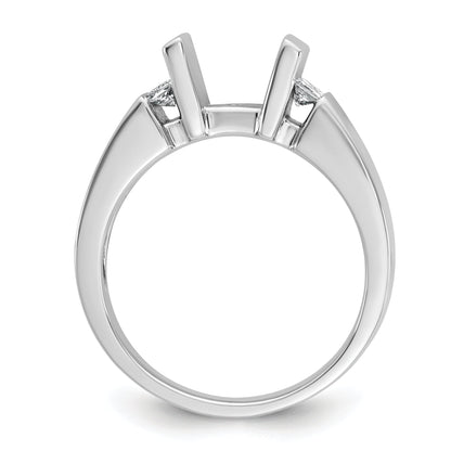 14K White Gold Peg Set 1/4 Carat Channel Diamond Semi Mount Engagement Ring