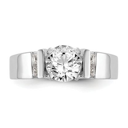 14K White Gold Peg Set 1/4 Carat Channel Diamond Semi Mount Engagement Ring