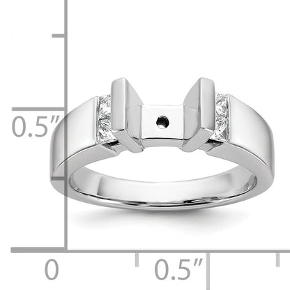14K White Gold Peg Set 1/4 Carat Channel Diamond Semi Mount Engagement Ring