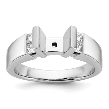 14K White Gold Peg Set 1/4 Carat Channel Diamond Semi Mount Engagement Ring