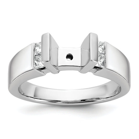 14K White Gold Peg Set 1/4 Carat Channel Diamond Semi Mount Engagement Ring