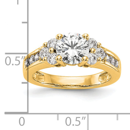 14k Yellow Gold 3/4 Ct. Lab Grown Diamond VS/SI+ G+ 1 1/4 Ct. Center Round Channel Set Shared Prong Engagement Ring
