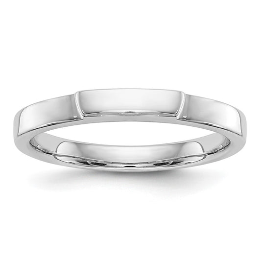 14K White Gold Contoured Wedding Band