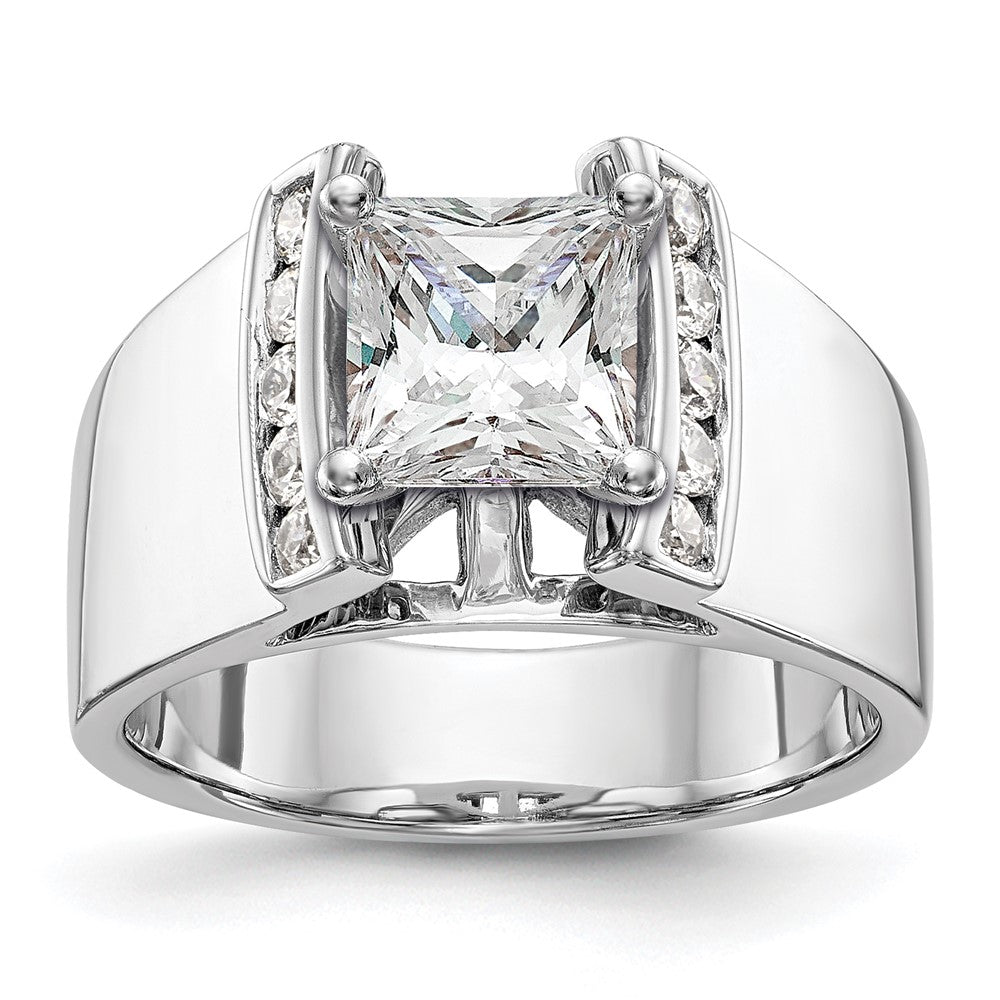 14K White Gold Peg Set 1/4 Carat Channel Diamond Semi Mount Engagement Ring
