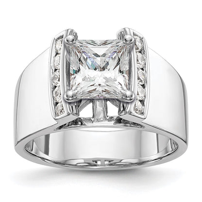 14K White Gold Peg Set 1/4 Carat Channel Diamond Semi Mount Engagement Ring