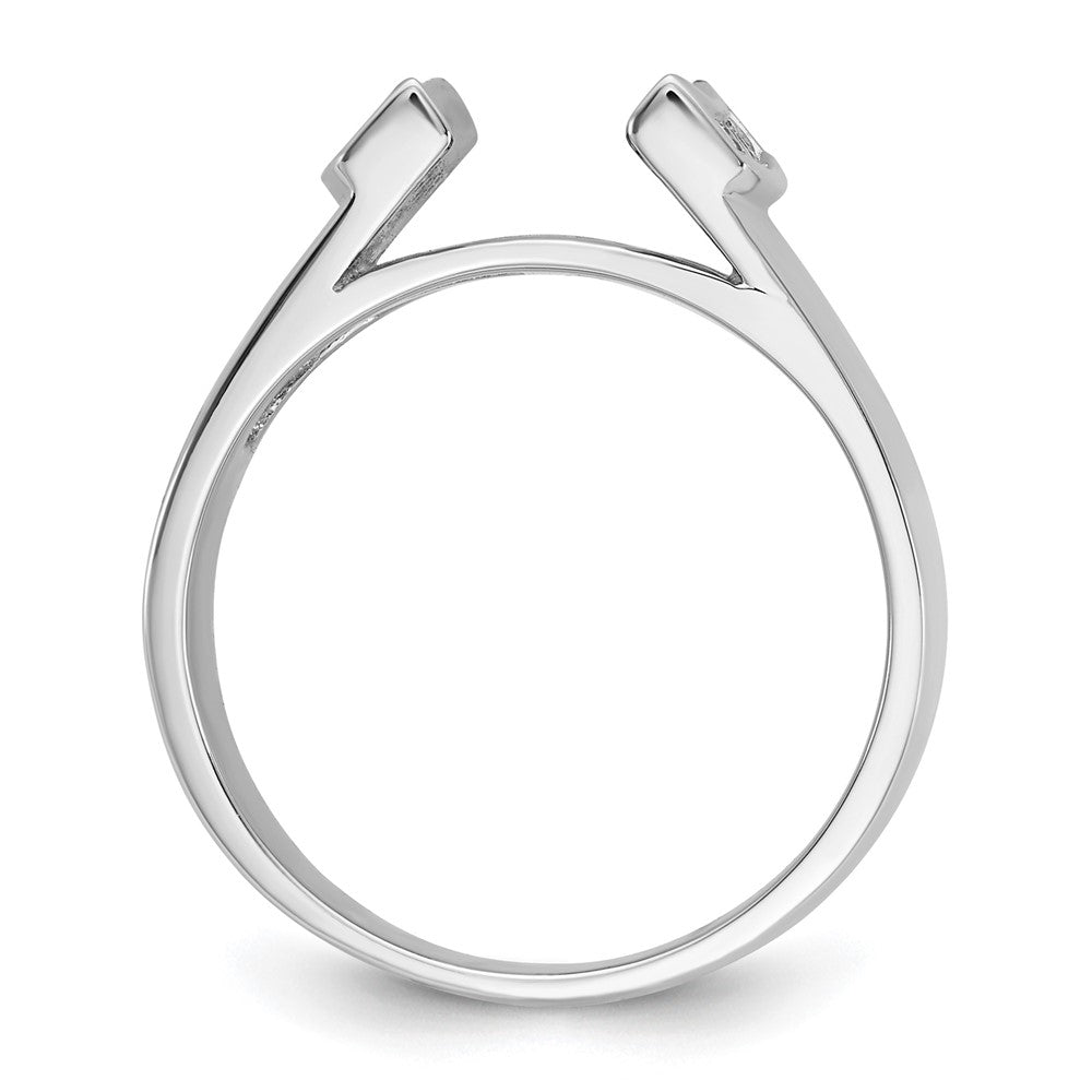 0.25ct. CZ Solid Real 14K White Gold Peg Set Engagement Ring