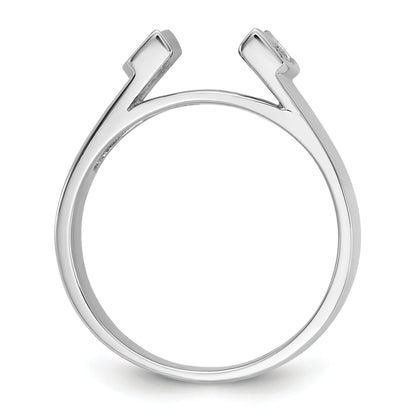 14K White Gold Peg Set 1/4 Carat Channel Diamond Semi Mount Engagement Ring