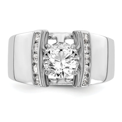 14K White Gold Peg Set 1/4 Carat Channel Diamond Semi Mount Engagement Ring