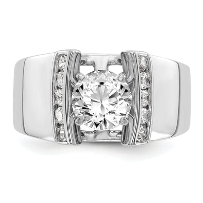14k White Gold 1/4 Ct. Lab Grown Diamond VS/SI+ G+ Peg Set Engagement Ring