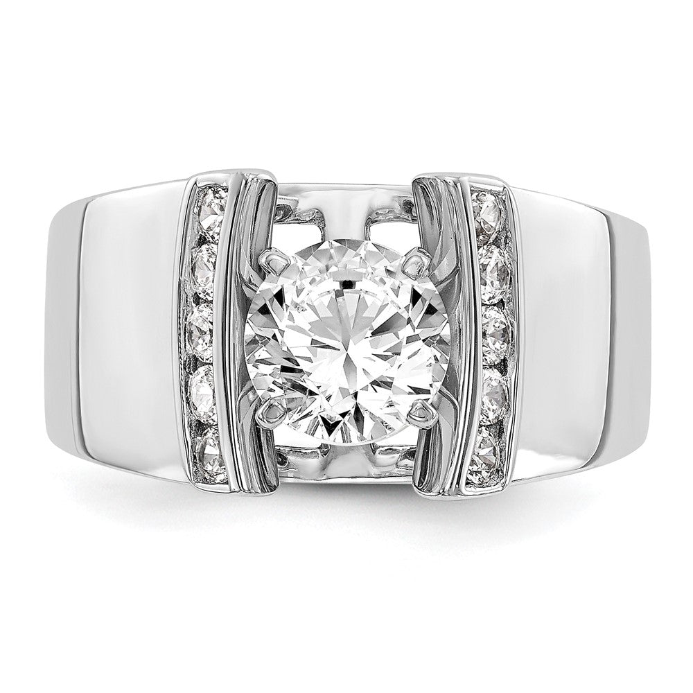 14K White Gold Peg Set 1/4 Carat Channel Diamond Semi Mount Engagement Ring