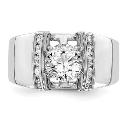 14K White Gold Peg Set 1/4 Carat Channel Diamond Semi Mount Engagement Ring