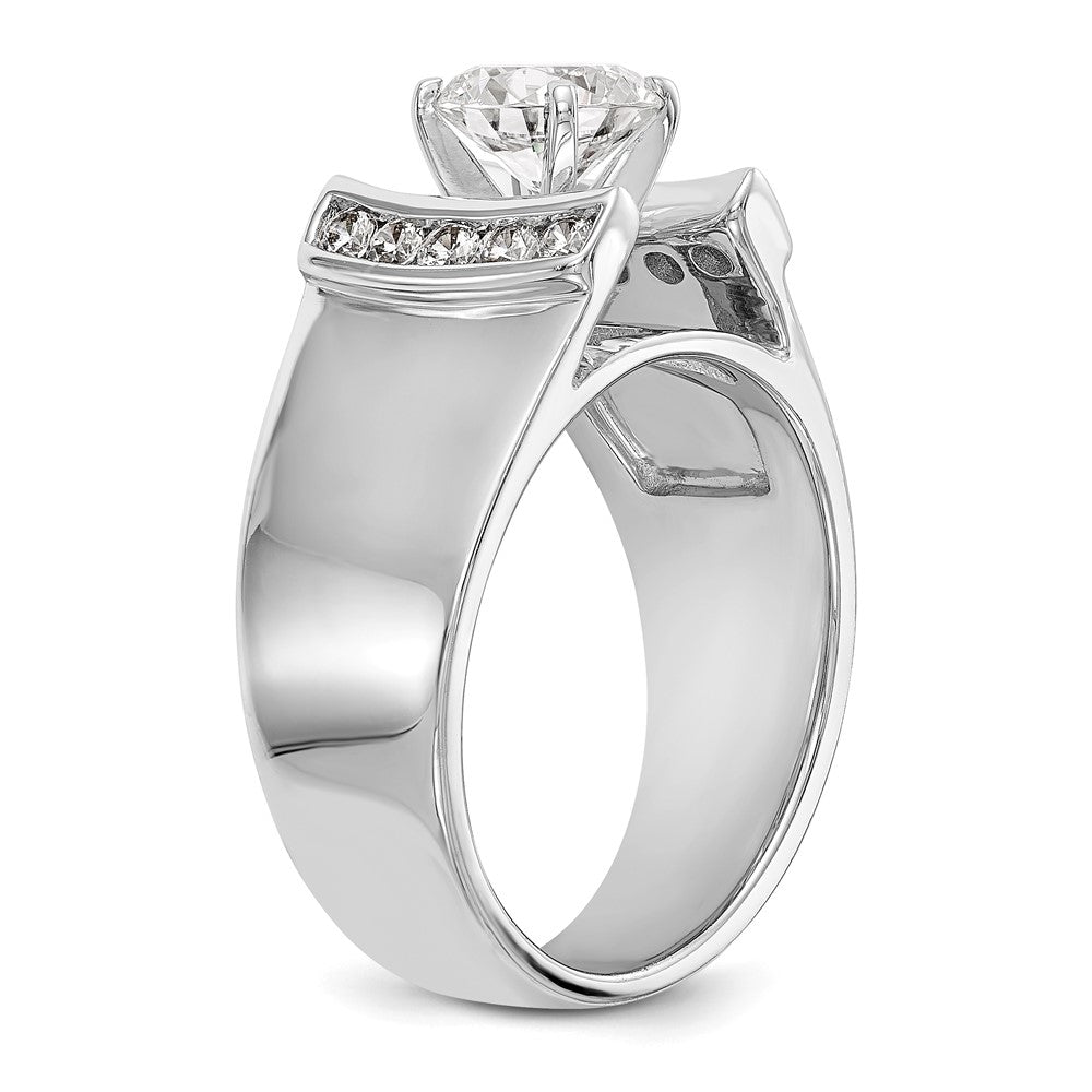 14K White Gold Peg Set 1/4 Carat Channel Diamond Semi Mount Engagement Ring