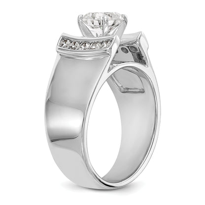 14K White Gold Peg Set 1/4 Carat Channel Diamond Semi Mount Engagement Ring