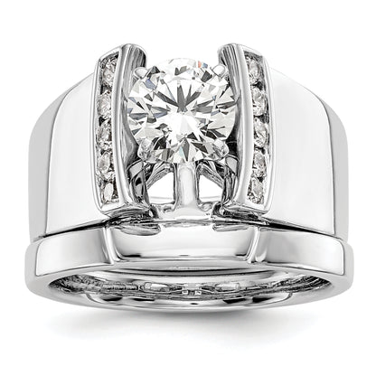 14k White Gold 1/4 Ct. Lab Grown Diamond VS/SI+ G+ Peg Set Engagement Ring
