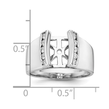 14K White Gold Peg Set 1/4 Carat Channel Diamond Semi Mount Engagement Ring
