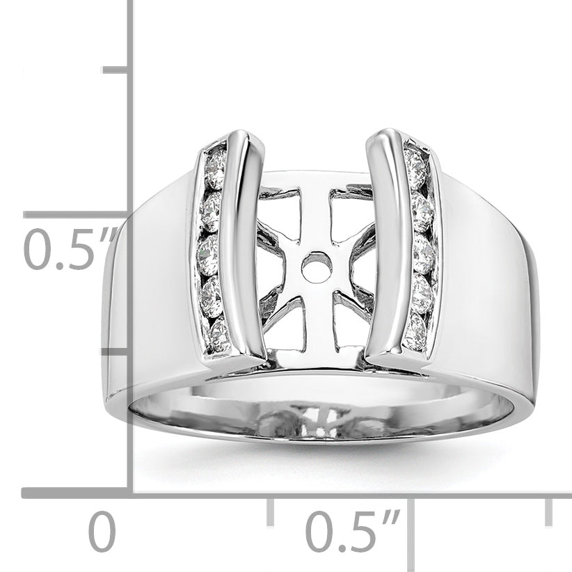 14K White Gold Peg Set 1/4 Carat Channel Diamond Semi Mount Engagement Ring