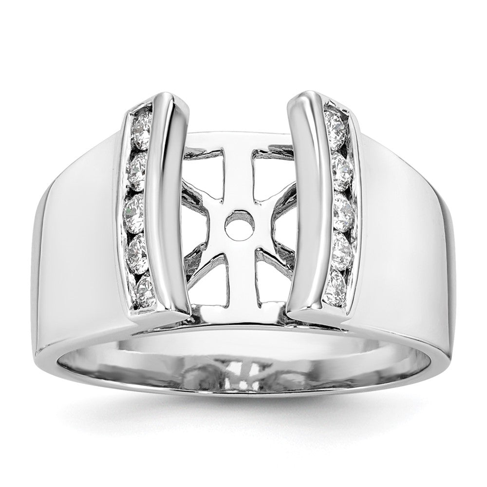 14K White Gold Peg Set 1/4 Carat Channel Diamond Semi Mount Engagement Ring