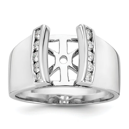 14K White Gold Peg Set 1/4 Carat Channel Diamond Semi Mount Engagement Ring