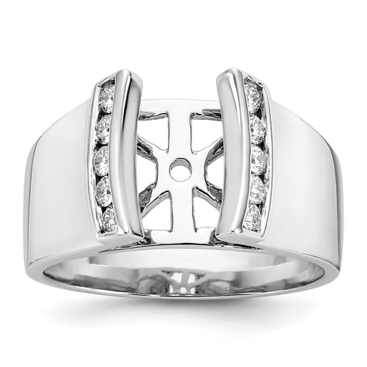 14K White Gold Peg Set 1/4 Carat Channel Diamond Semi Mount Engagement Ring