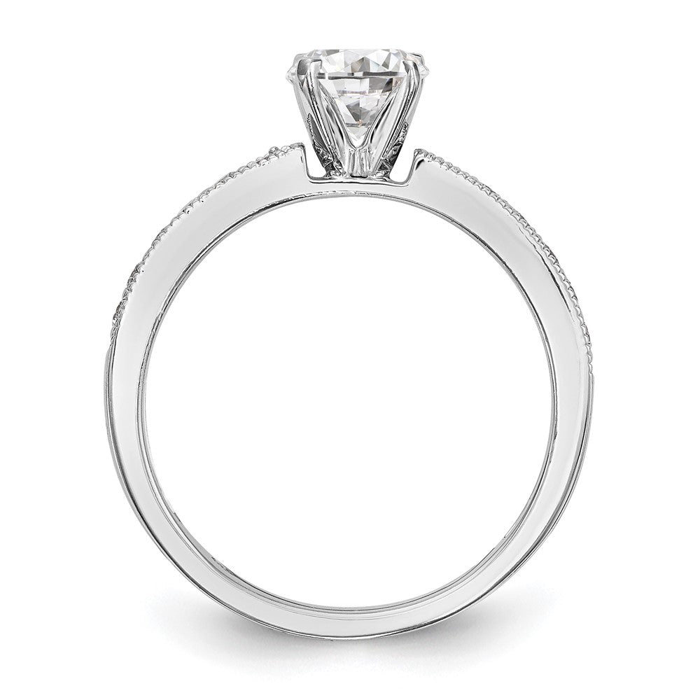 0.24ct. CZ Solid Real 14K White Gold Peg Set Engagement Ring