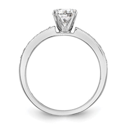 0.24ct. CZ Solid Real 14K White Gold Peg Set Engagement Ring