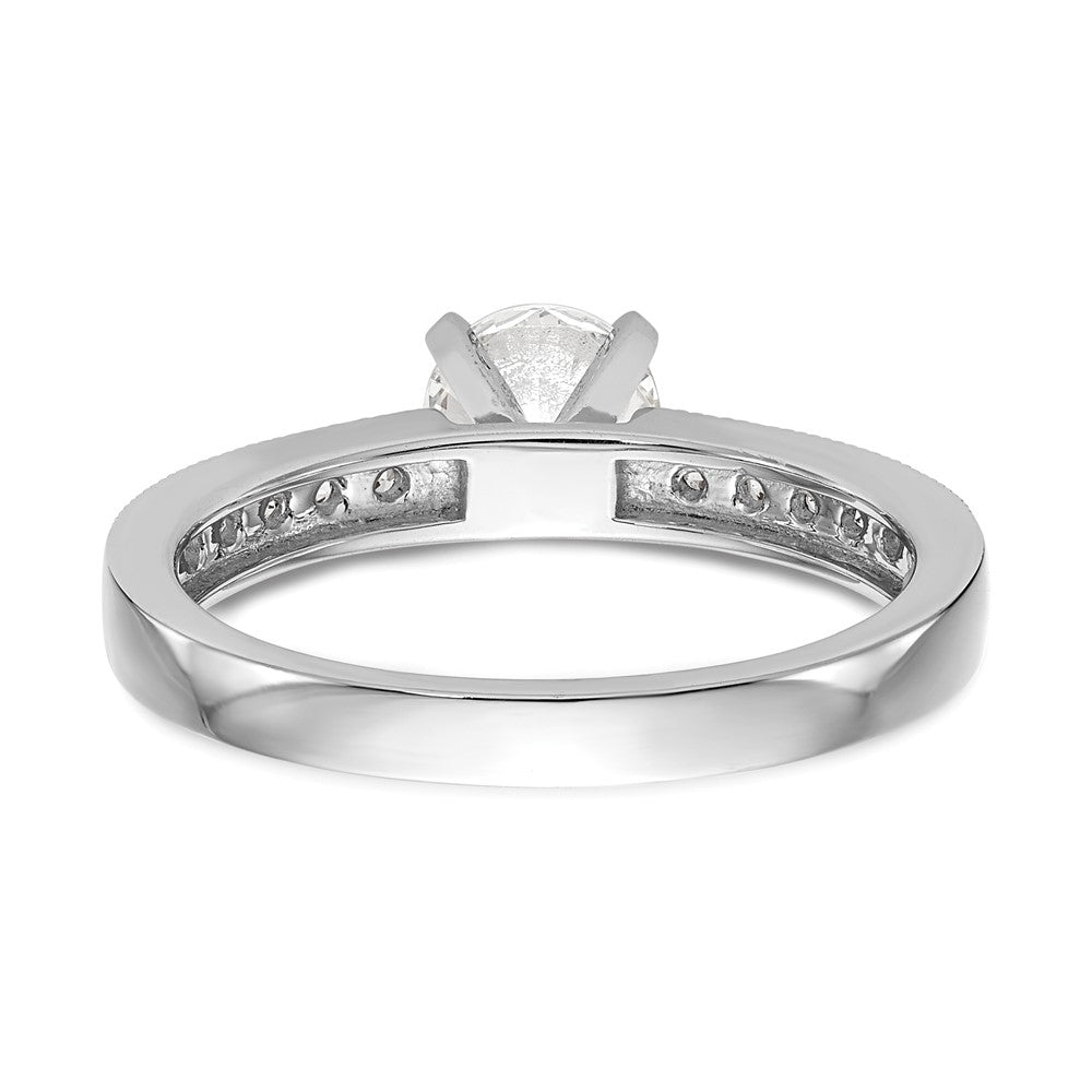 0.24ct. CZ Solid Real 14K White Gold Peg Set Engagement Ring