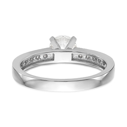 0.24ct. CZ Solid Real 14K White Gold Peg Set Engagement Ring