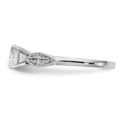 14K White Gold Peg Set 1/8 Carat Diamond Semi Mount Engagement Ring
