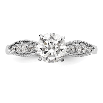 14K White Gold Peg Set 1/8 Carat Diamond Semi Mount Engagement Ring