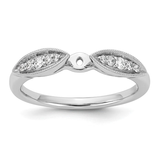 14K White Gold Peg Set 1/8 Carat Diamond Semi Mount Engagement Ring