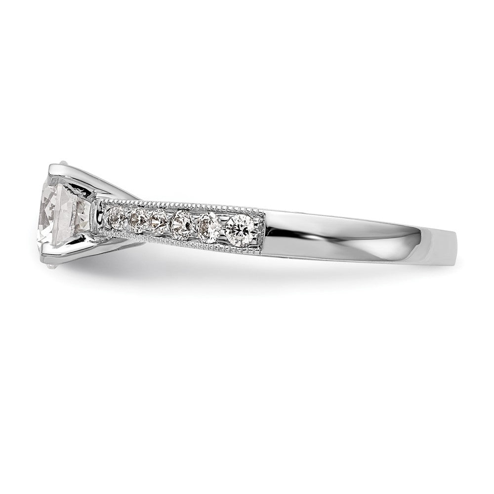 14K White Gold Simulated Diamond Engagement Ring