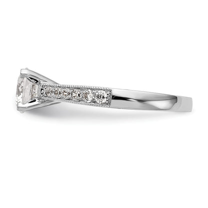 14K White Gold Simulated Diamond Engagement Ring
