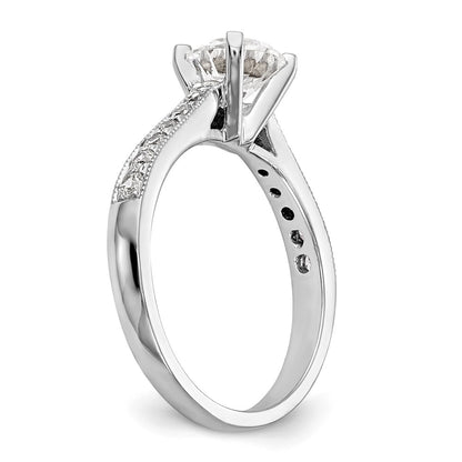 14K White Gold Simulated Diamond Engagement Ring