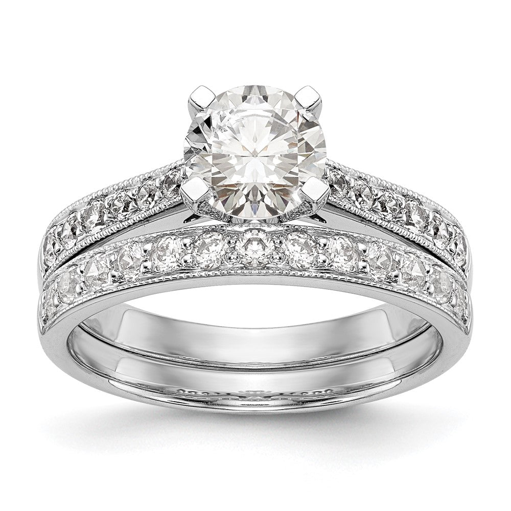 14K White Gold Simulated Diamond Engagement Ring