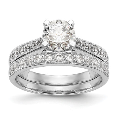 14K White Gold Simulated Diamond Engagement Ring