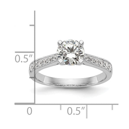 14k White Gold 1/4 Ct. Lab Grown Diamond VS/SI+ G+ 1 Ct. Center Round Engagement Ring