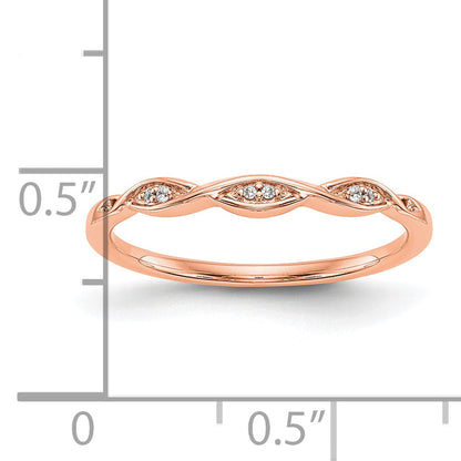 14K Rose Gold .02 Carat Diamond Complete Wedding Band