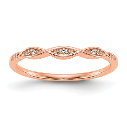 14K Rose Gold .02 Carat Diamond Complete Wedding Band