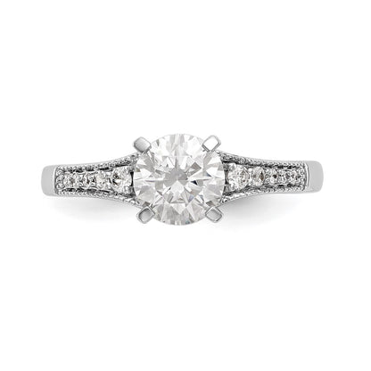 14K White Gold Peg Set 1/10 Carat Diamond Semi Mount Engagement Ring