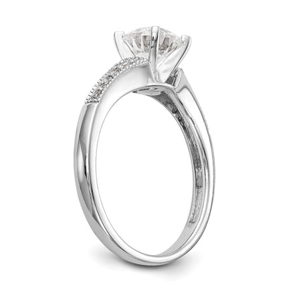 14K White Gold Peg Set 1/10 Carat Diamond Semi Mount Engagement Ring
