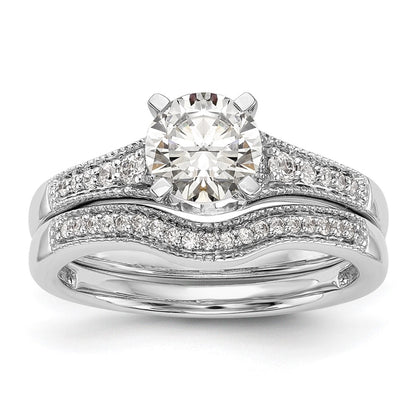 14K White Gold Peg Set 1/10 Carat Diamond Semi Mount Engagement Ring