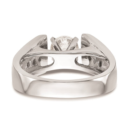 0.22ct. CZ Solid Real 14K White Gold Peg Set Engagement Ring