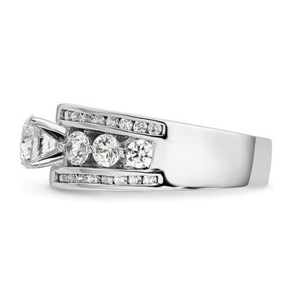 14K White Gold Peg Set 1.3 Carat Channel Diamond Semi Mount Engagement Ring