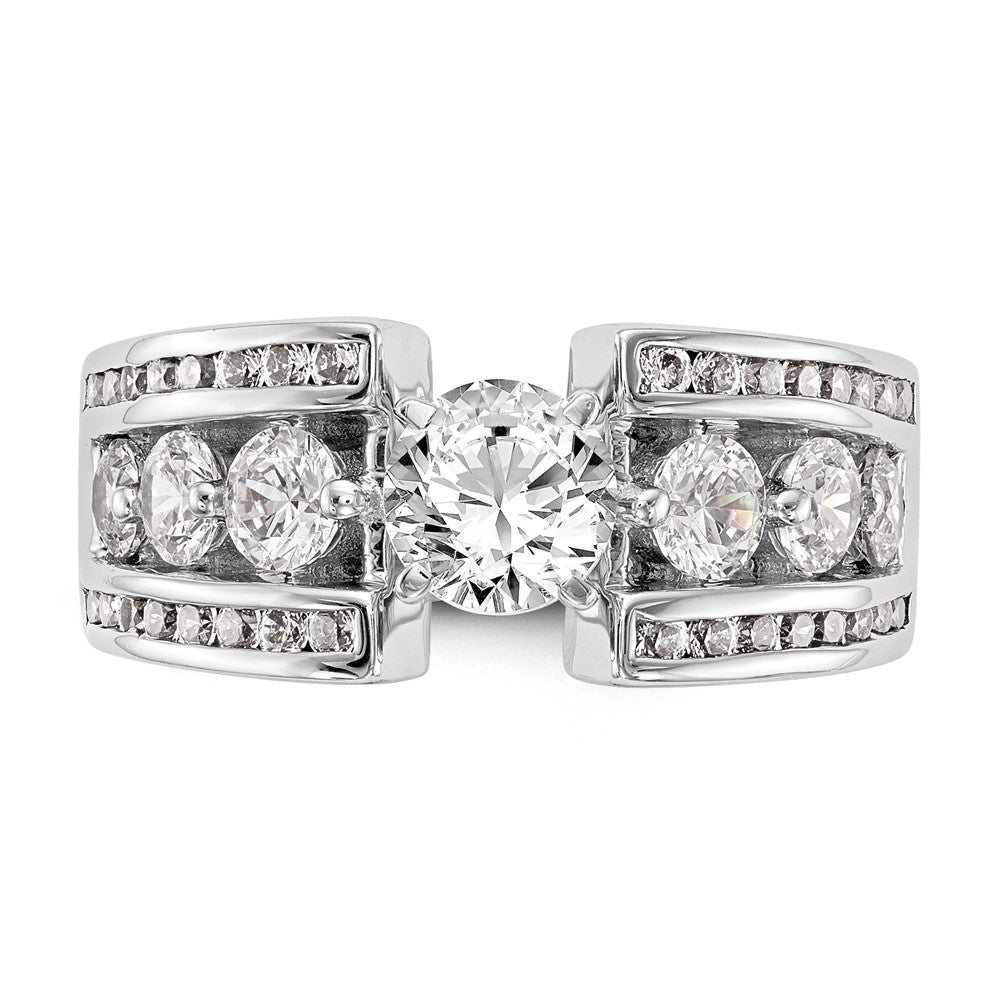 1.30ct. CZ Solid Real 14K White Gold Peg Set Engagement Ring