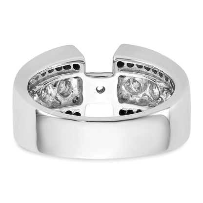 14K White Gold Peg Set 1.3 Carat Channel Diamond Semi Mount Engagement Ring